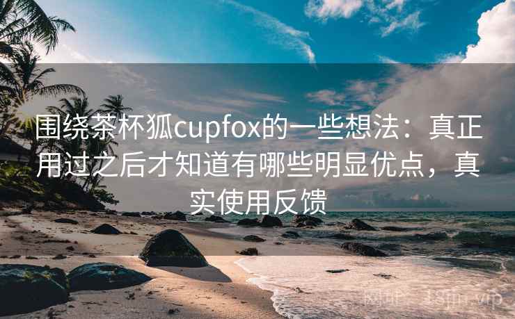围绕茶杯狐cupfox的一些想法：真正用过之后才知道有哪些明显优点，真实使用反馈