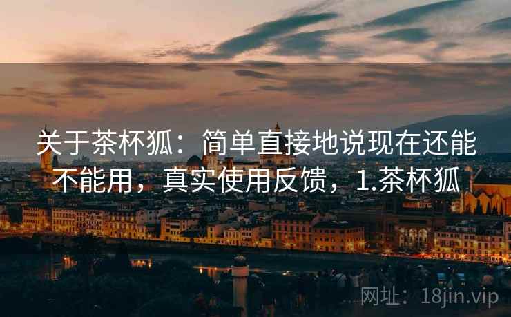 关于茶杯狐：简单直接地说现在还能不能用，真实使用反馈，1.茶杯狐
