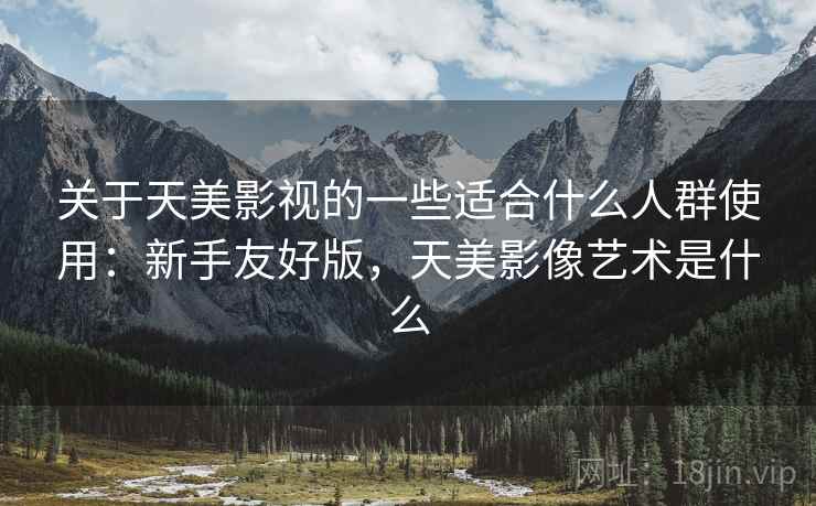 关于天美影视的一些适合什么人群使用：新手友好版，天美影像艺术是什么